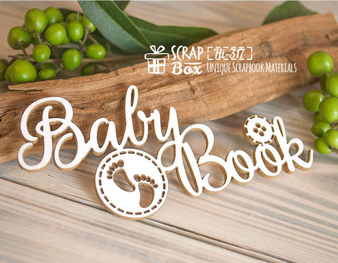 Чипборд надпись "Baby Book" Hi-317